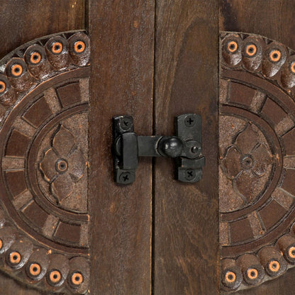 Skänk Trä med snidad design 110x35x70 cm massivt mangoträ