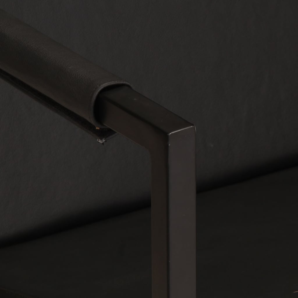 Fåtölj Svart äkta läder