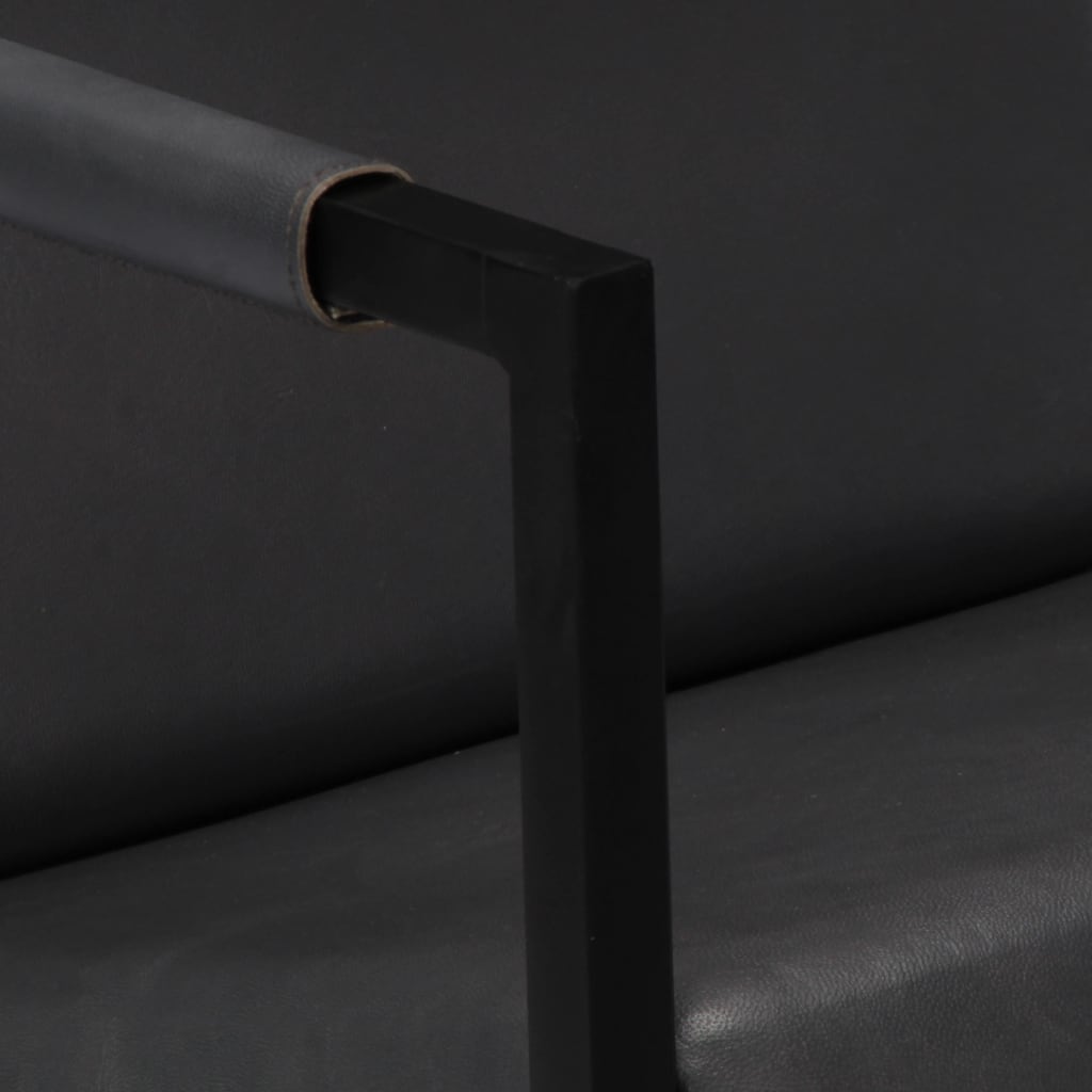 Fåtölj Grå äkta läder