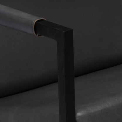 Fåtölj Grå äkta läder