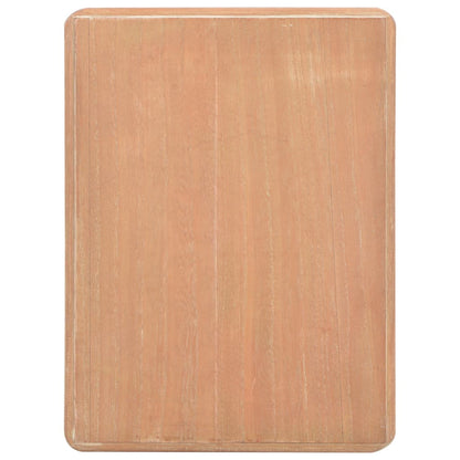 Sängbord vit och brun 40x30x50 cm massiv furu
