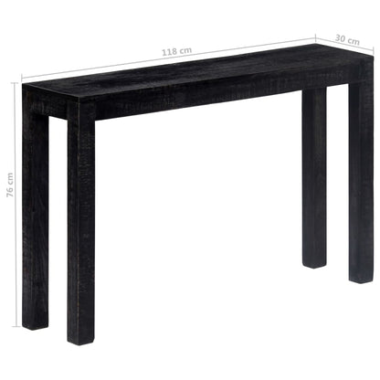 Avlastningsbord Konsollbord Trä 118x30x76 cm Svart massivt mangoträ