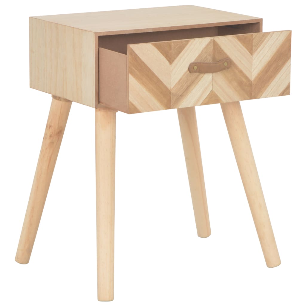 Sängbord med låda 44x30x58 cm massivt trä
