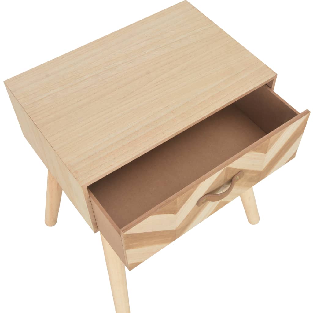 Sängbord med låda 44x30x58 cm massivt trä
