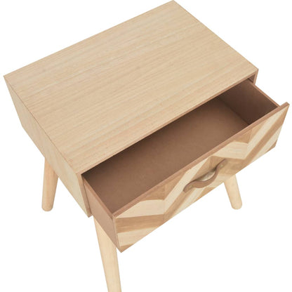 Sängbord med låda 44x30x58 cm massivt trä