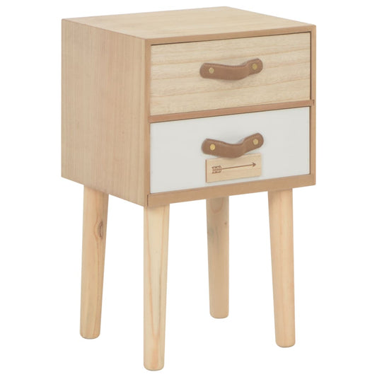Sängbord med 2 lådor 30x25x49,5 cm massiv furu