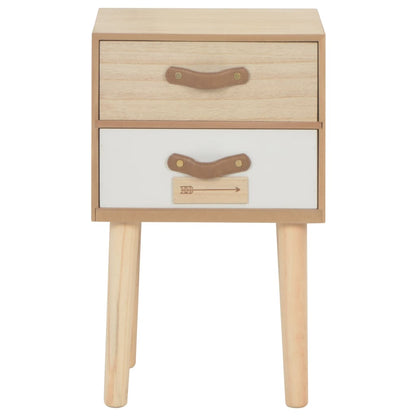 Sängbord med 2 lådor 30x25x49,5 cm massiv furu