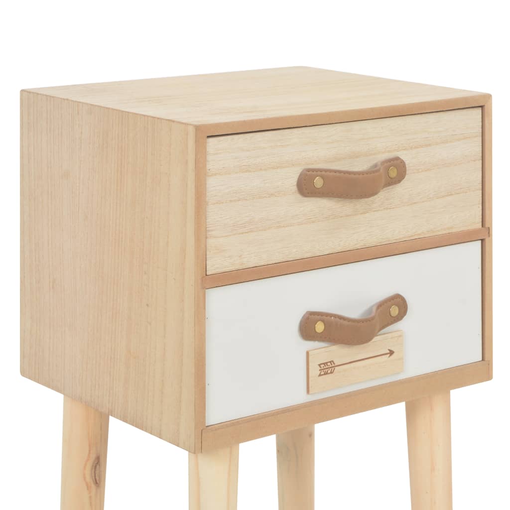 Sängbord med 2 lådor 30x25x49,5 cm massiv furu