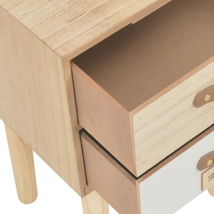 Sängbord med 2 lådor 30x25x49,5 cm massiv furu