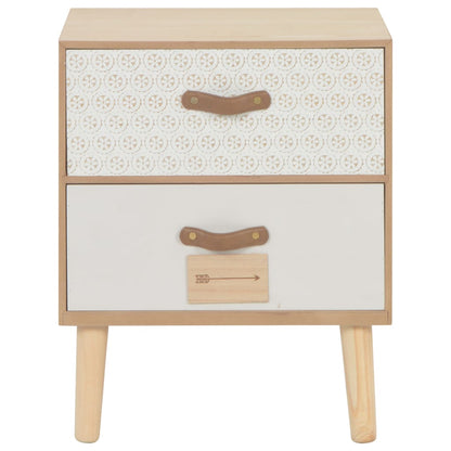 Sängbord med 2 lådor 40x30x49,5 cm massiv furu