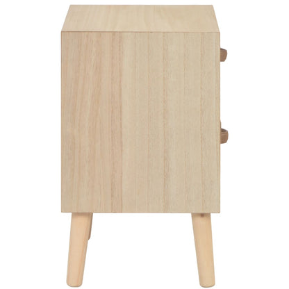 Sängbord med 2 lådor 40x30x49,5 cm massiv furu