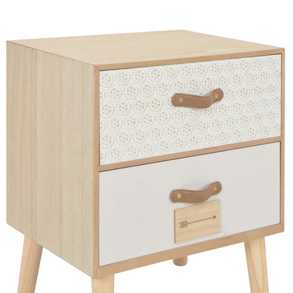 Sängbord med 2 lådor 40x30x49,5 cm massiv furu
