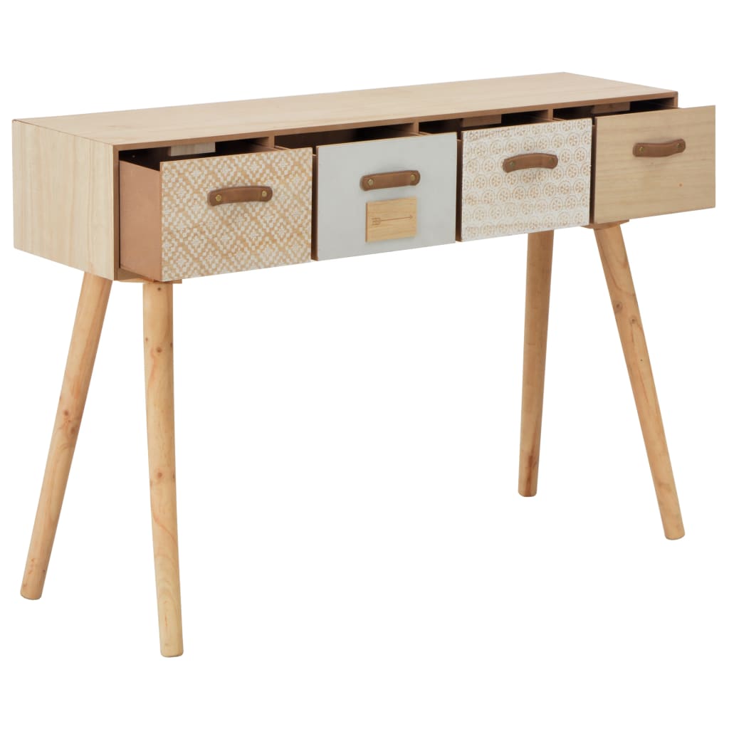 Avlastningsbord Konsollbord Trä med 4 lådor 110x30x75 cm massiv furu