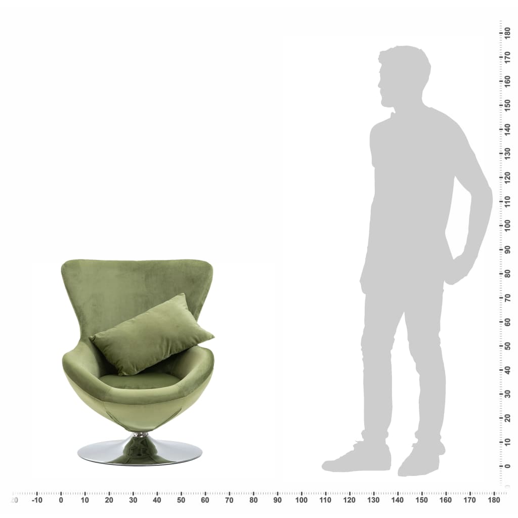 Fåtölj Grön Ljusgrön Snurrfåtölj ägg med dyna sammet