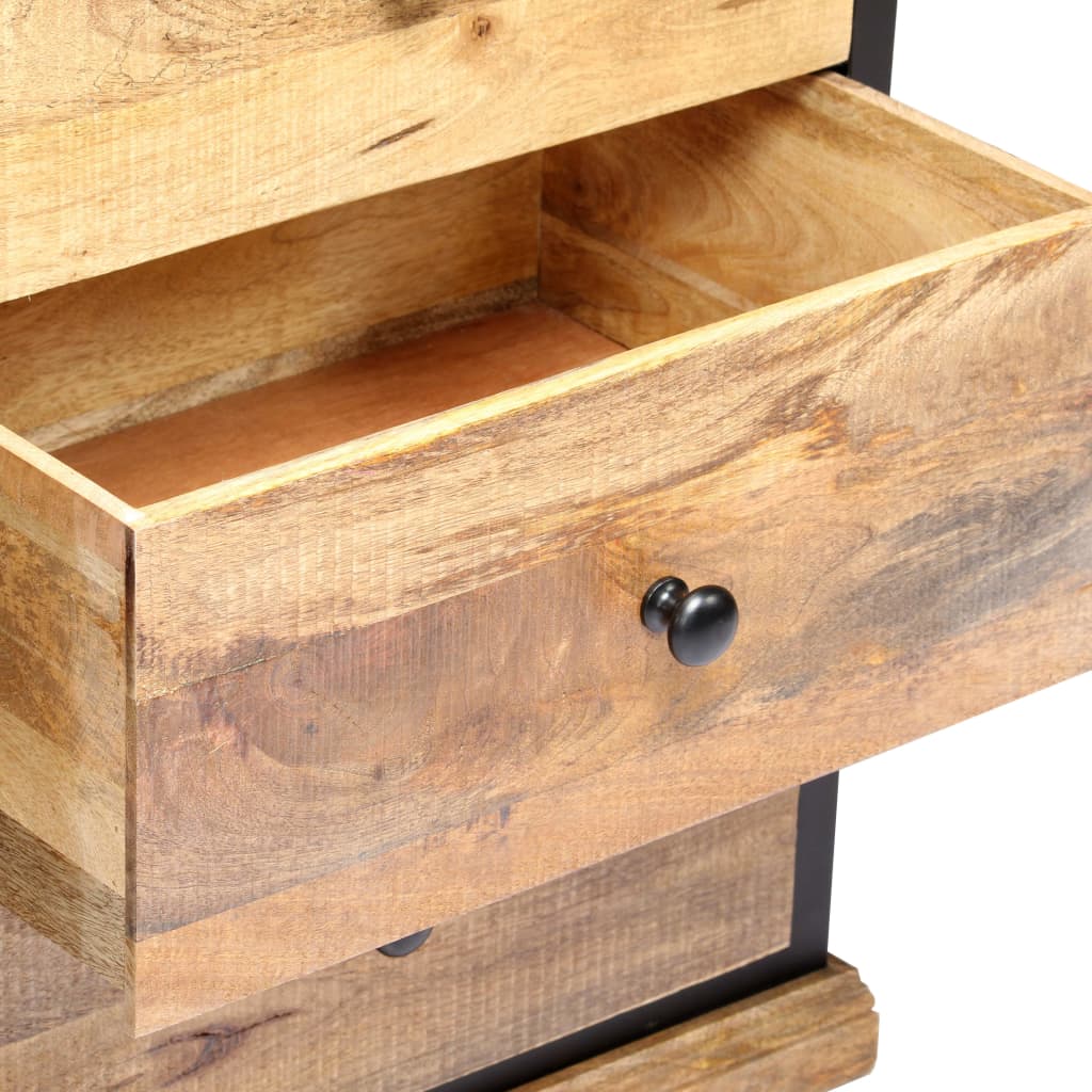 Skänk Svart Trä 150x40x75 cm massivt mangoträ