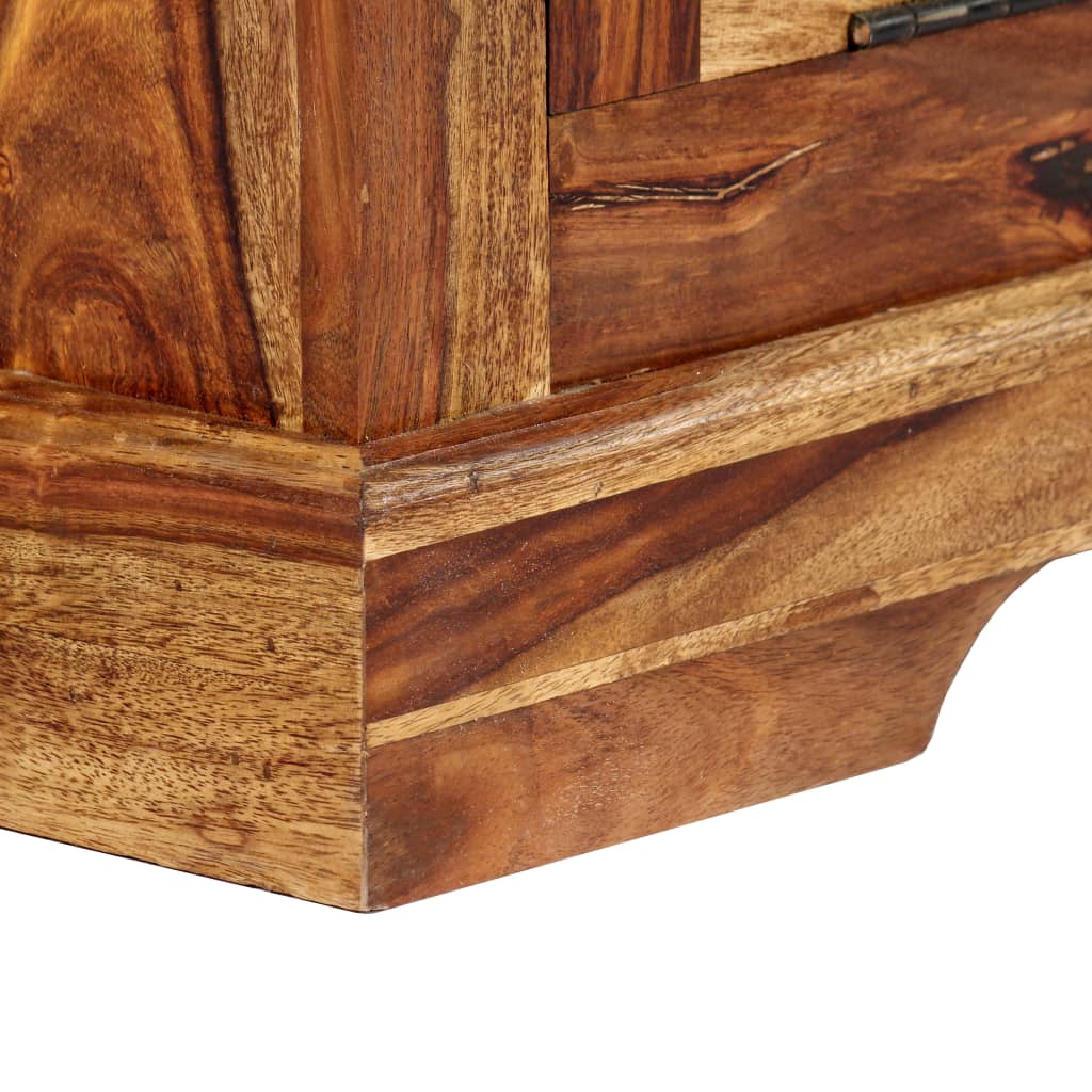 Skoställ Trä Skoskåp 140x35x90 cm massivt sheshamträ