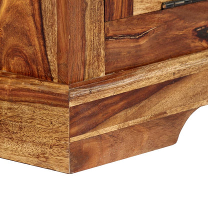 Skoställ Trä Skoskåp 140x35x90 cm massivt sheshamträ