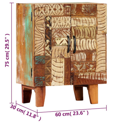 Skänk Trä Handsnidad 60x30x75 cm massivt återvunnet trä