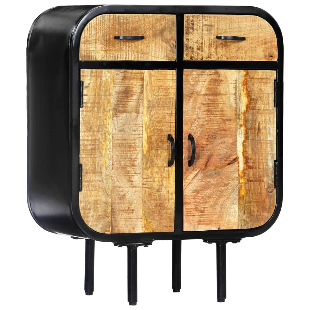 Skänk Trä 60x30x75 cm massivt mangoträ och järn