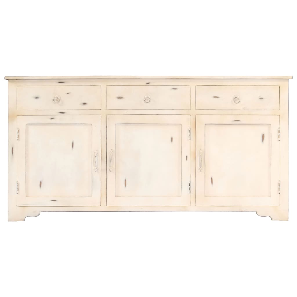 Skänk Vit 160x40x80 cm massivt mangoträ