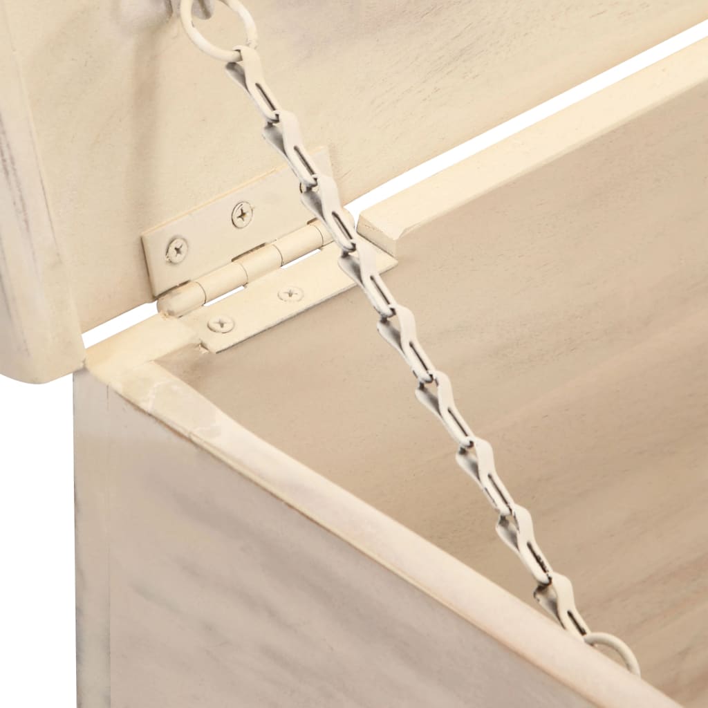 Förvaringsbänk Vit 110x40x45 cm massivt akaciaträ