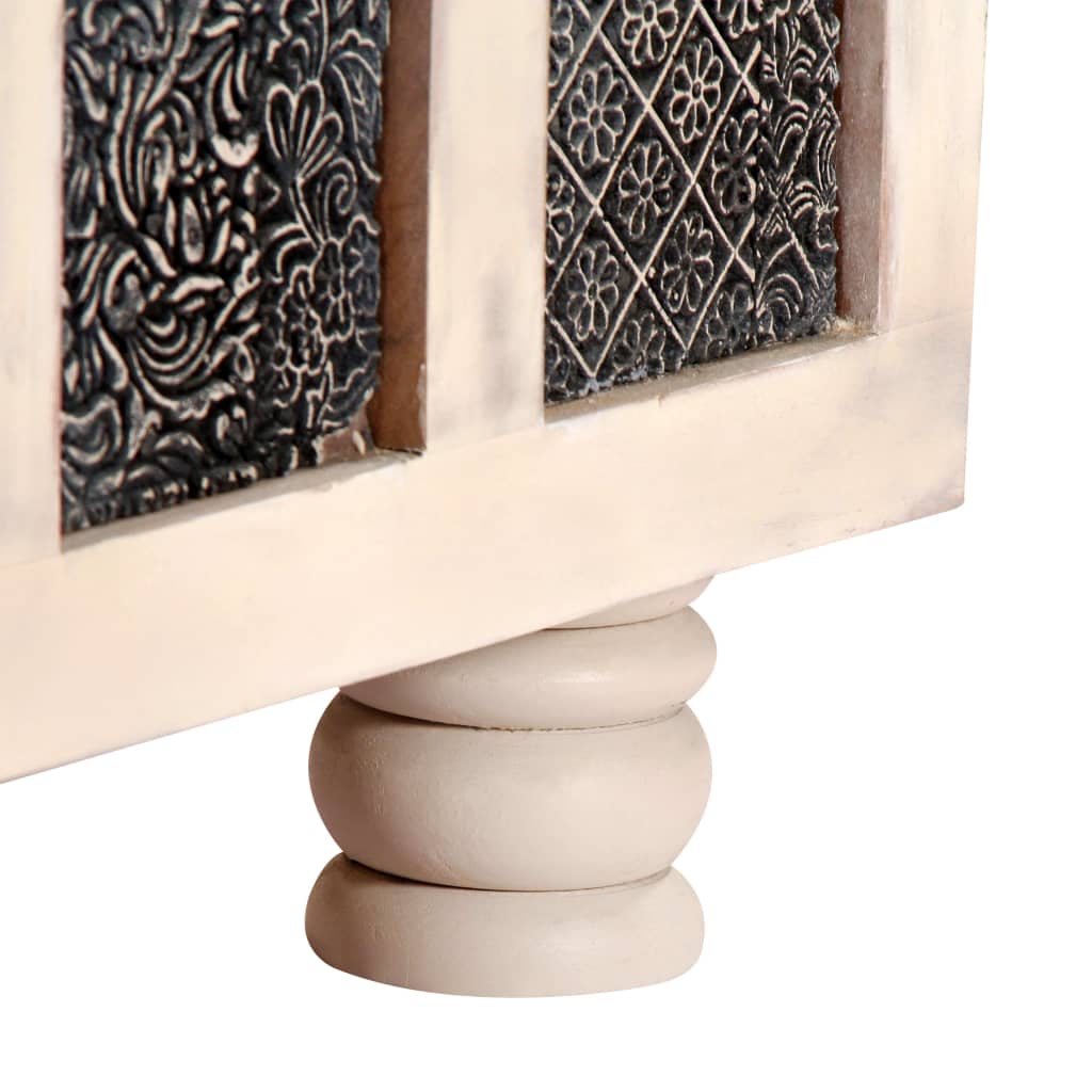 Förvaringsbänk Vit 110x40x45 cm massivt akaciaträ