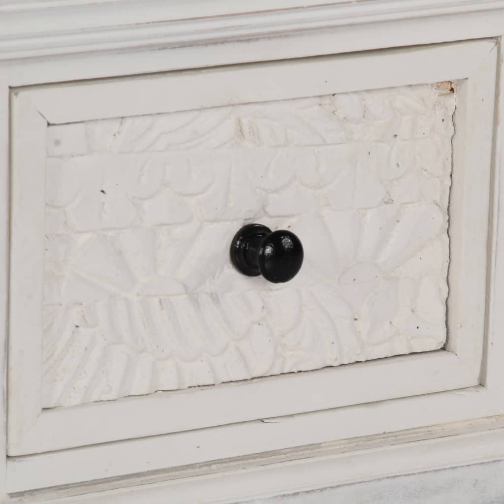 Soffbord Vit 70x70x30 cm massivt mangoträ