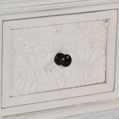 Soffbord Vit 70x70x30 cm massivt mangoträ