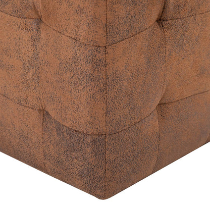 Sängbord 2 st brun 30x30x30 cm konstmocka