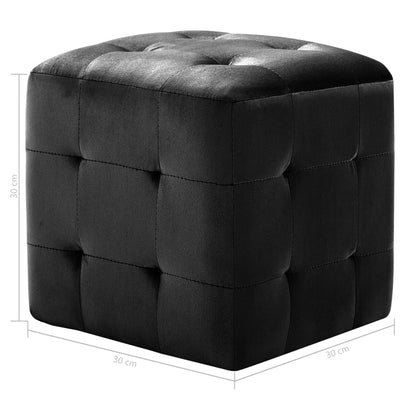 Sängbord 2 st svart 30x30x30 cm sammetstyg