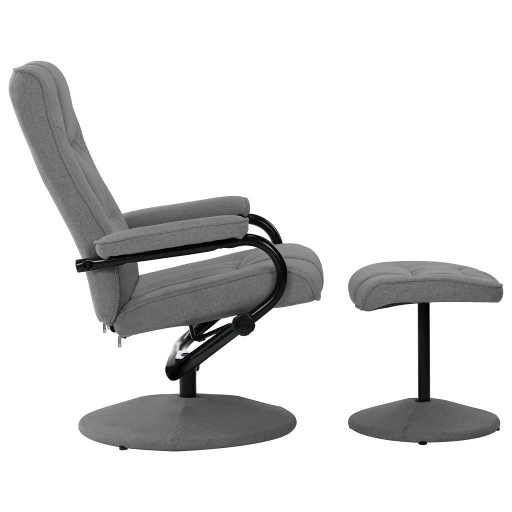 Fåtölj Ljusgrå med fotpall tyg