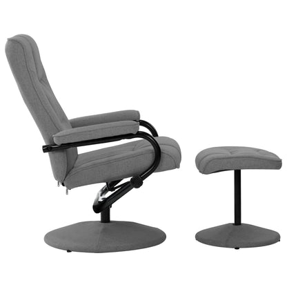 Fåtölj Ljusgrå med fotpall tyg