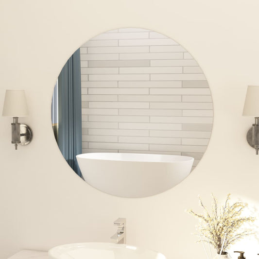 Väggspegel utan ram rund 80 cm glas