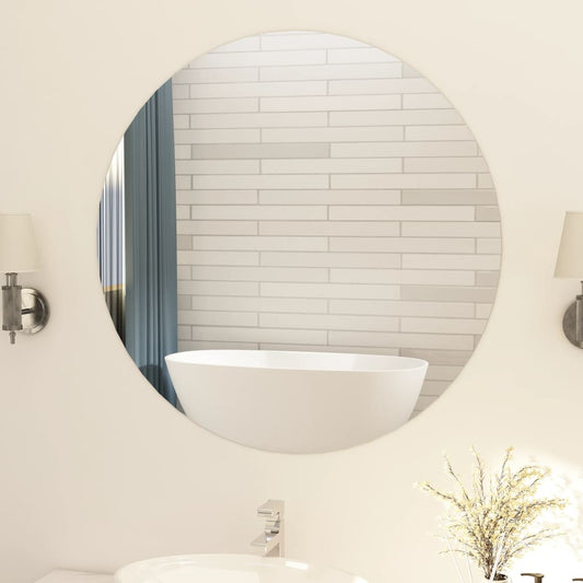 Väggspegel utan ram rund 90 cm glas