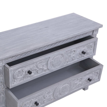 Skänk Trä med 2 lådor 90x30x60 cm massiv mahogny