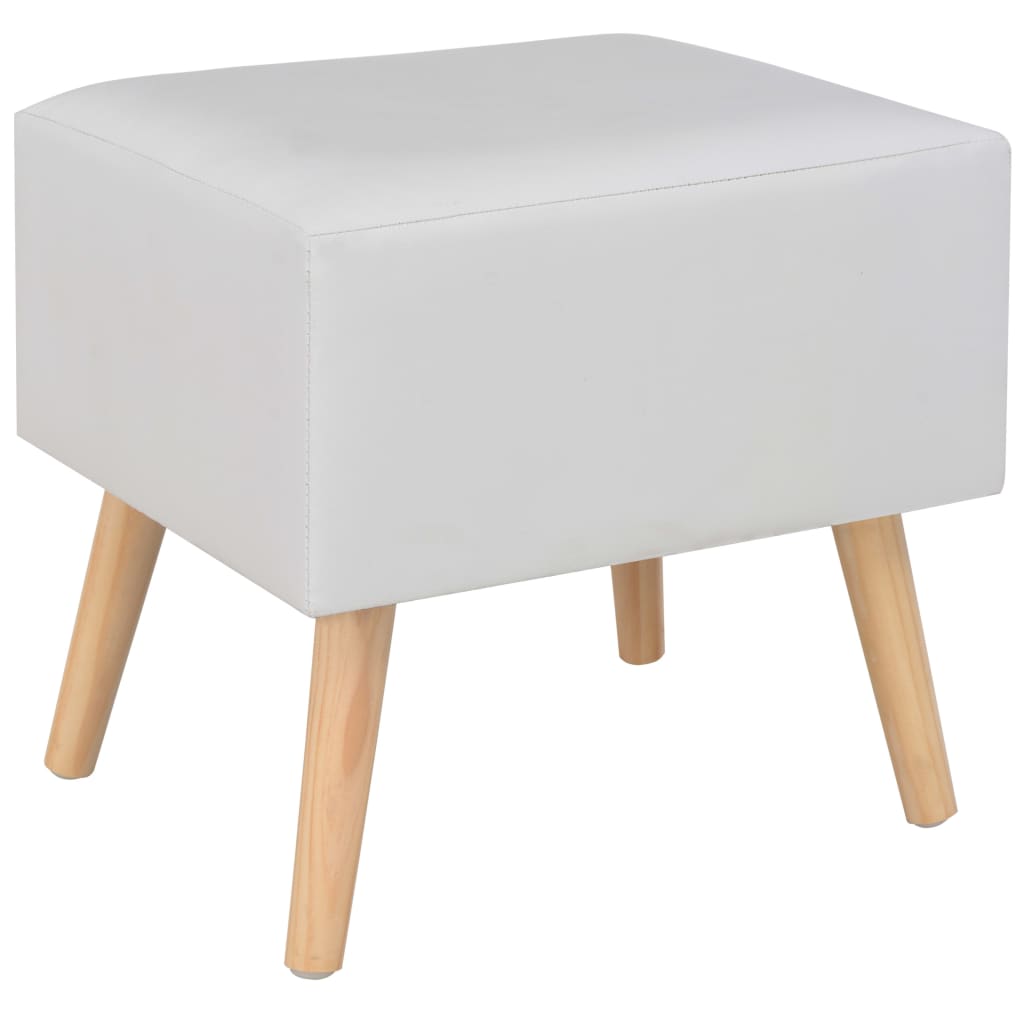 Sängbord 2 st vit 40x35x40 cm konstläder