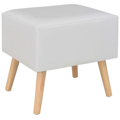 Sängbord 2 st vit 40x35x40 cm konstläder