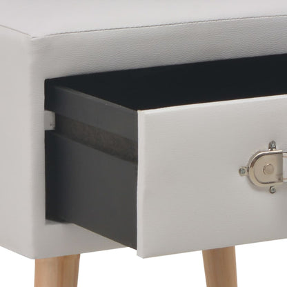 Sängbord 2 st vit 40x35x40 cm konstläder