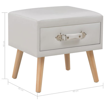 Sängbord 2 st vit 40x35x40 cm konstläder