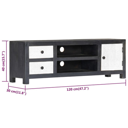 TV-Möbel Grå TV-Bänk 120x30x40 cm massivt mangoträ