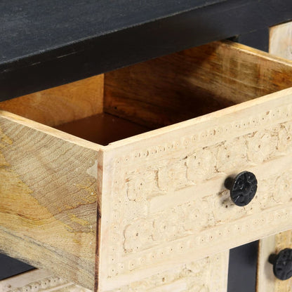 Skänk Grå handsnidad 75x35x60 cm massivt mangoträ