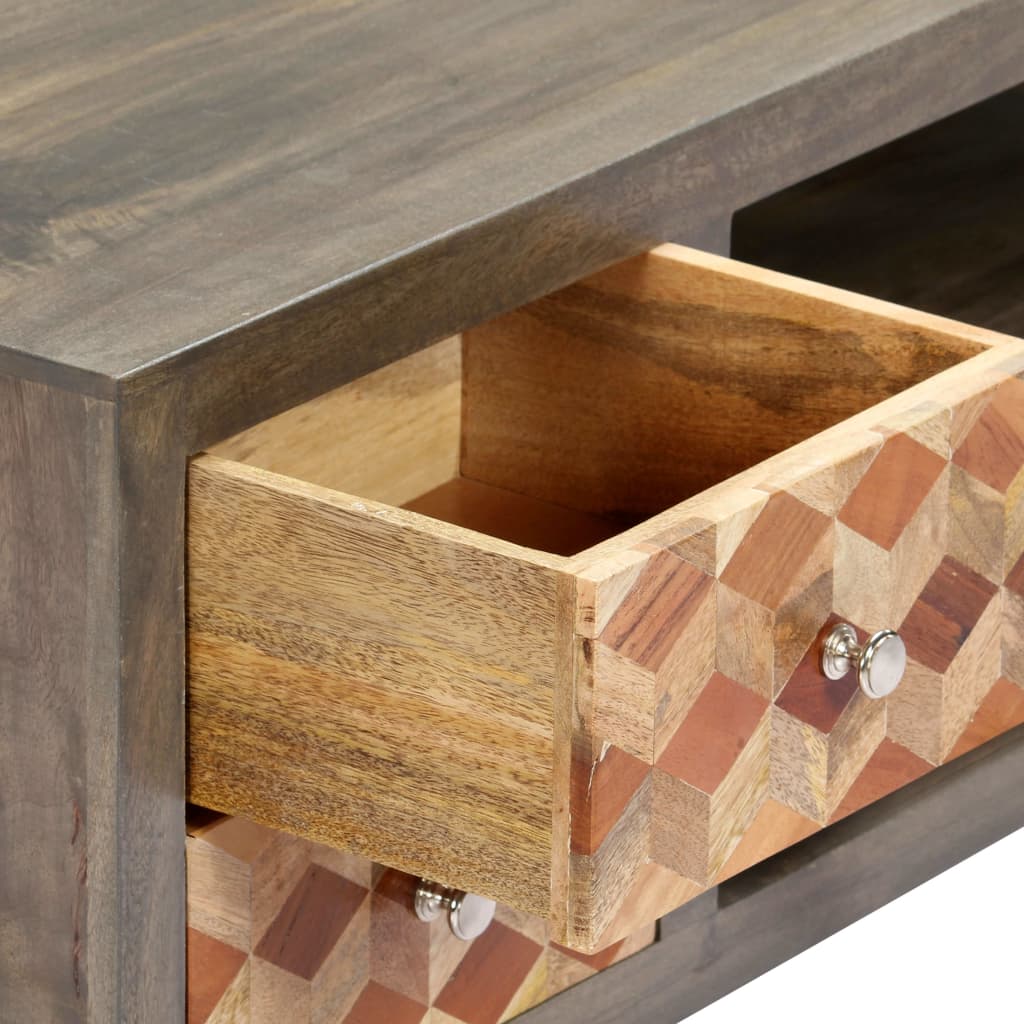 TV-Möbel Grå TV-Bänk 120x30x40 cm massivt mangoträ