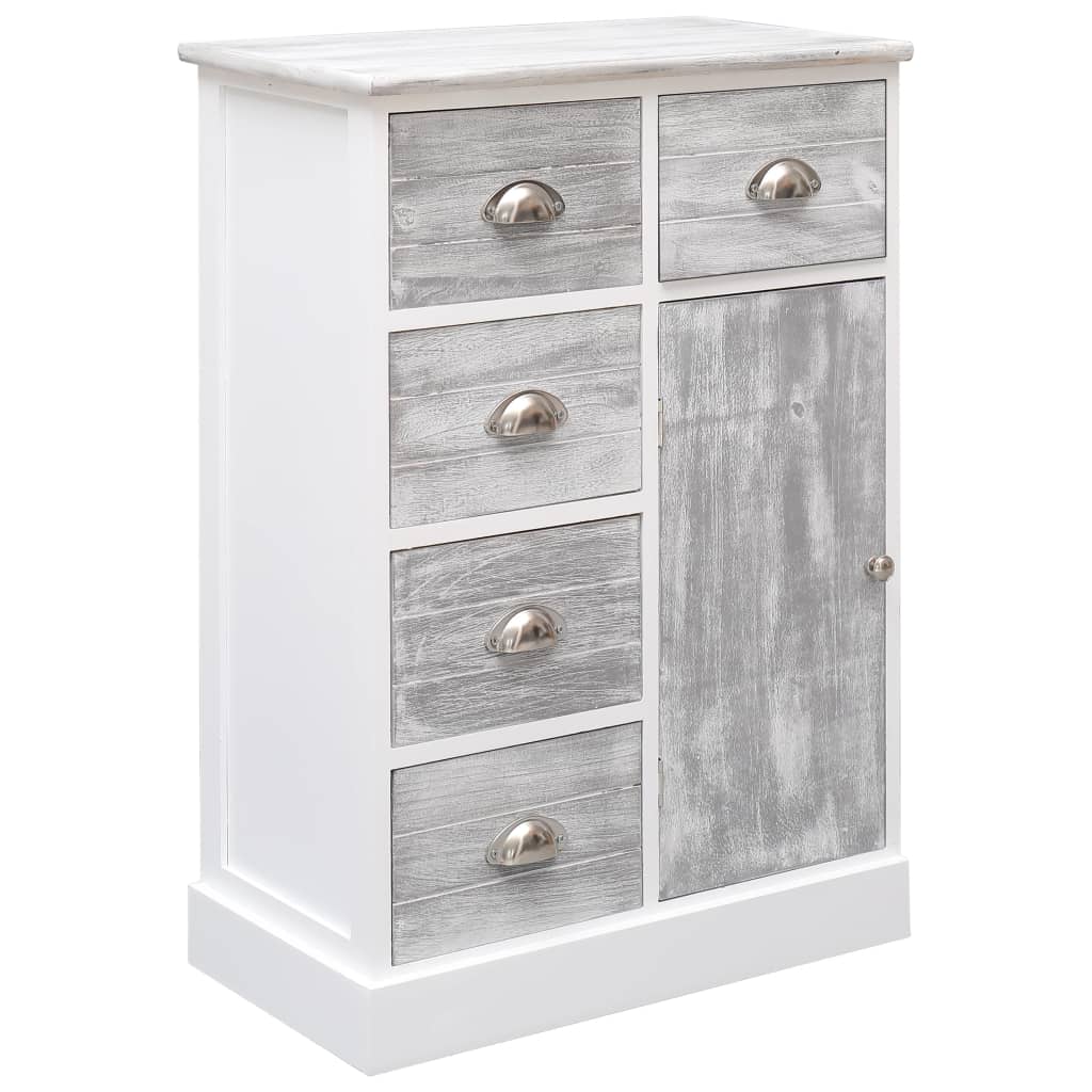 Skänk Grå med 10 lådor 113x30x79 cm trä