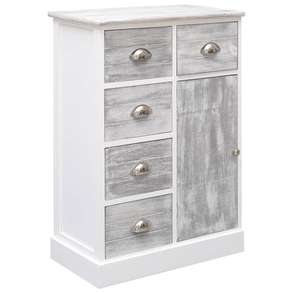 Skänk Grå med 10 lådor 113x30x79 cm trä