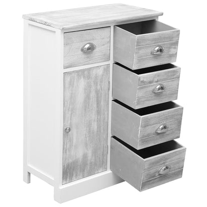 Skänk Grå med 10 lådor 113x30x79 cm trä