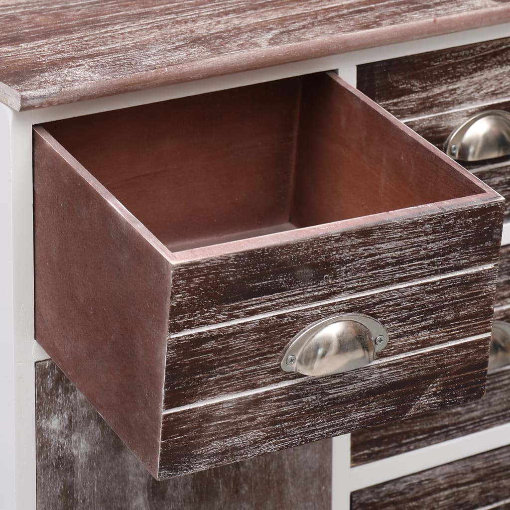 Skänk Brun med 10 lådor Brun 113x30x79 cm trä