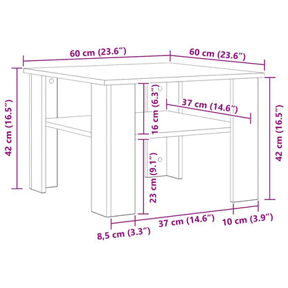 Soffbord Vit och Sonoma Ek 60x60x42 cm