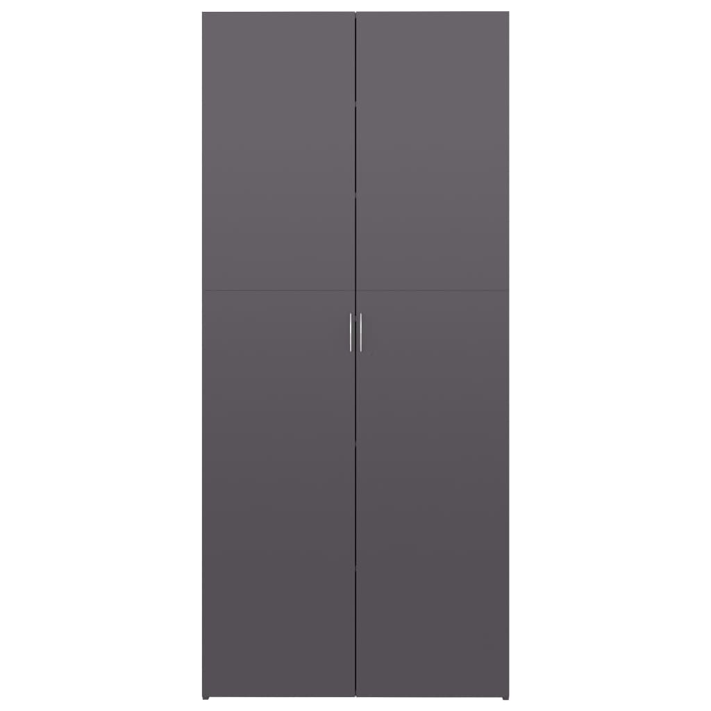 Skoställ Högglans Grå Skoskåp 80x35,5x180 cm