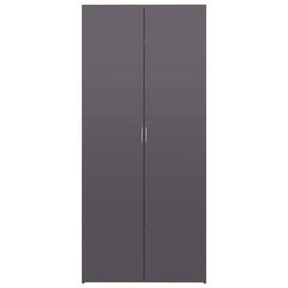 Skoställ Högglans Grå Skoskåp 80x35,5x180 cm