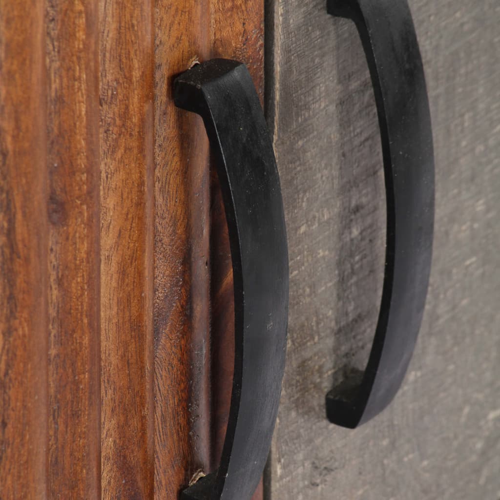 TV-Möbel Grå TV-Bänk 130x30x46 cm massivt grovt mangoträ